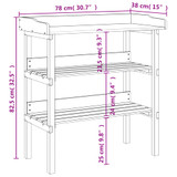 Stol za biljke s policama 78 x 38 x 82,5 cm od masivne jelovine n.p