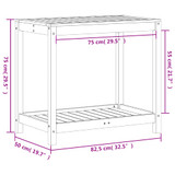 Stol za sadnju s policom voštano smeđi 82,5x50x75 cm borovina n.p