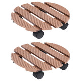Kolica za biljke 2 kom smeđa Ø 30 x 7,5 cm WPC n.p Kolica za biljke 2 kom smeđa Ø 30 x 7,5 cm WPC n.p