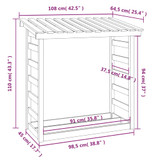Stalak za drva za ogrjev 108x64,5x110 cm od masivne borovine n.p Stalak za drva za ogrjev 108x64,5x110 cm od masivne borovine n.p