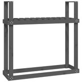 Stalak za drva za ogrjev sivi 110x35x108,5 od masivne borovine n.p