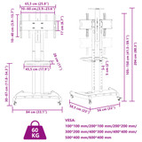 Pomični TV stalak za zaslon od 32-70 inča max. 600x400 mm 60 kg n.p Pomični TV stalak za zaslon od 32-70 inča max. 600x400 mm 60 kg n.p