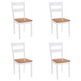 Blagovaonske Stolice 4 kom Drvo Kaučukovca Bijele