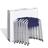 Sklopivi set stola za kampiranje i 6 stolaca podesiva visina 180x60 cm