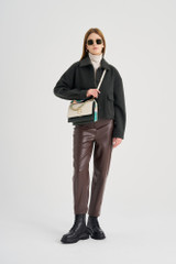 Torba preko ramena 918 - krem, tamno zelena