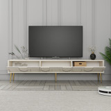 TV Komoda Lyon 43 - Krem, Zlatna TV Komoda Lyon 43 - Krem, Zlatna