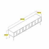 TV Komoda Lyon 43 - Krem, Zlatna TV Komoda Lyon 43 - Krem, Zlatna