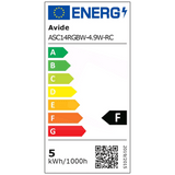 Avide Pametna sijalica, LED 4.9W, E14, RGB+W, 2700K, daljinski - Smart LED Candle 4.9W