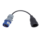 Famatel Adapter, industrijski utikač / schuko utičnica, IP40, 25cm - 13000