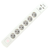 home Produžni kabl sa zaštitom, 6 utičnica, 1.5mm?, 1,4 met, USB - NVT 06K USB/WH