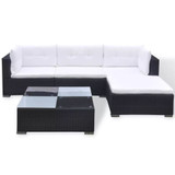 Vrtni Sofa Set 14 Kom Poli Ratan Crni