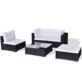 Vrtni Sofa Set 14 Kom Poli Ratan Crni