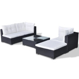 Vrtni Sofa Set 14 Kom Poli Ratan Crni