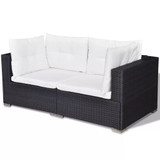 Vrtni Sofa Set 14 Kom Poli Ratan Crni