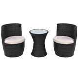 Petodijelni Bistro Set od Poliratana Crni