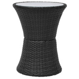 Petodijelni Bistro Set od Poliratana Crni