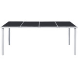 Vrtni Blagovaonski Stol 190x90x74 cm Crni Vrtni Blagovaonski Stol 190x90x74 cm Crni