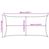 Jedro za zaštitu od sunca 160 g/m² pravokutno 3x6 m HDPE