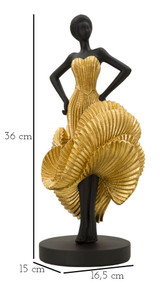 Fashion Dancing Woman Gold Cm 16,5x15x36