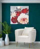 Ručno Radena Zidna Slika Cvijet Kvadrat Cm 90x3,7x90