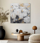 Ručno Radena Zidna Slika Bijeli Cvijet -B- Cm 90x3,7x90