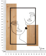 Zidni Panel Lica Željezo I Drvo Cm 63x2x90