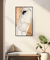 Zidna Panel Traka -B- Željezo I Drvo Cm 50x2x90