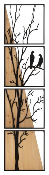 Zidni Panel Ptica Željezno Drvo Set 4 Kom 50x2x200 (50x2x50)