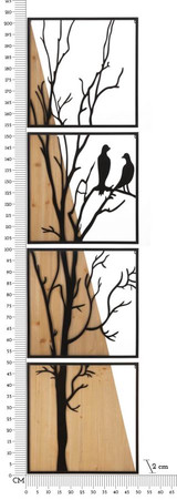Zidni Panel Ptica Željezno Drvo Set 4 Kom 50x2x200 (50x2x50)