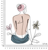 Zidni Pano Lady W/Flower Cm 80x1,3x90