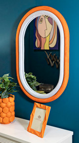 Zidno Ogledalo Antony Orange/Mix Velvet Cm 60x4x90