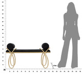 Klupa Crna Cm 112,5x49x53