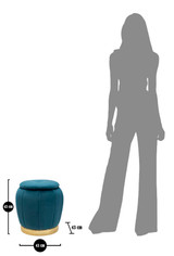 Taburet Za Odlaganje Paris Teal/Gold Cm Ø 43x43