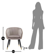 Fotelja Paris Grigia/Zlato Cm 62x58x78