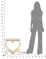 Taburet Srce Crema Cm 50x37,5x51,5