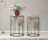 Stol Foglie Glam Coppia Cm Ø 38x55-33x50