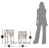 Stol Foglie Glam Coppia Cm Ø 38x55-33x50