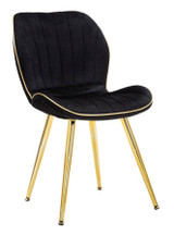 Paris Chair Space Black/Gold Set 2 Pz Cm 46x58x77