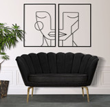 Sofa' Vienna Plus Black Cm 136x76x78