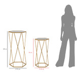 Stol Esagonal Set 2kom Cm Ø 50x100-40x80