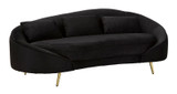 Sofa 3 Sjeda Oslo Sa Jastukima Crni Cm 185x84x68