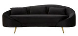 Sofa 3 Sjeda Oslo Sa Jastukima Crni Cm 185x84x68