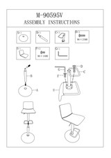 Barski Stolac Sa Podizanjem Visoki Navy Cm 43x49,5x85,5-107(Sjedalo Cm 61-82,5) Set 2kom