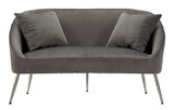 Sofa Srebrna Sa Jastukima Cm 137x69x79