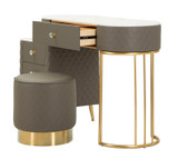 Kozmetički Stol Sharon Grey Sa Taburetom Cm 120x40x75 (Vel. Taburet Ø36x39)