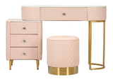 Kozmetički Stol Sharon Pink Sa Taburetom Cm 120x40x75 (Vel. Taburet Ø36x39)