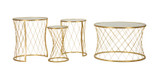 Stolić za kavu Noah Gold Set 4 Kom Cm Ø 70x45-47x54,5-36x50-28x45