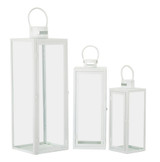 Lampion Bijeli Set 3 Kom Cm 22x22x66-18x18x49,5-14x14x39