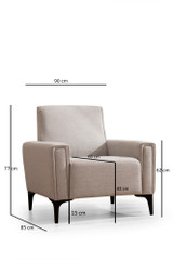 1-sjed Sofa Horizont - Ecru