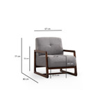 Wing Chair Athena Bergere - svijetlo siva, orah